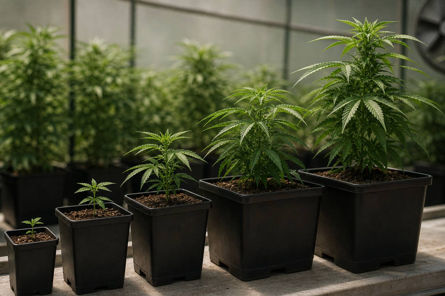 Macetas para marihuana: tamaño recomendado según la fase de cultivo
