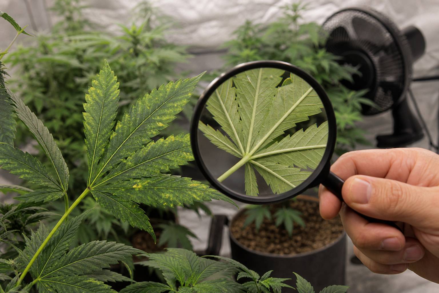 Manchas amarillas en hojas de marihuana: causas y soluciones
